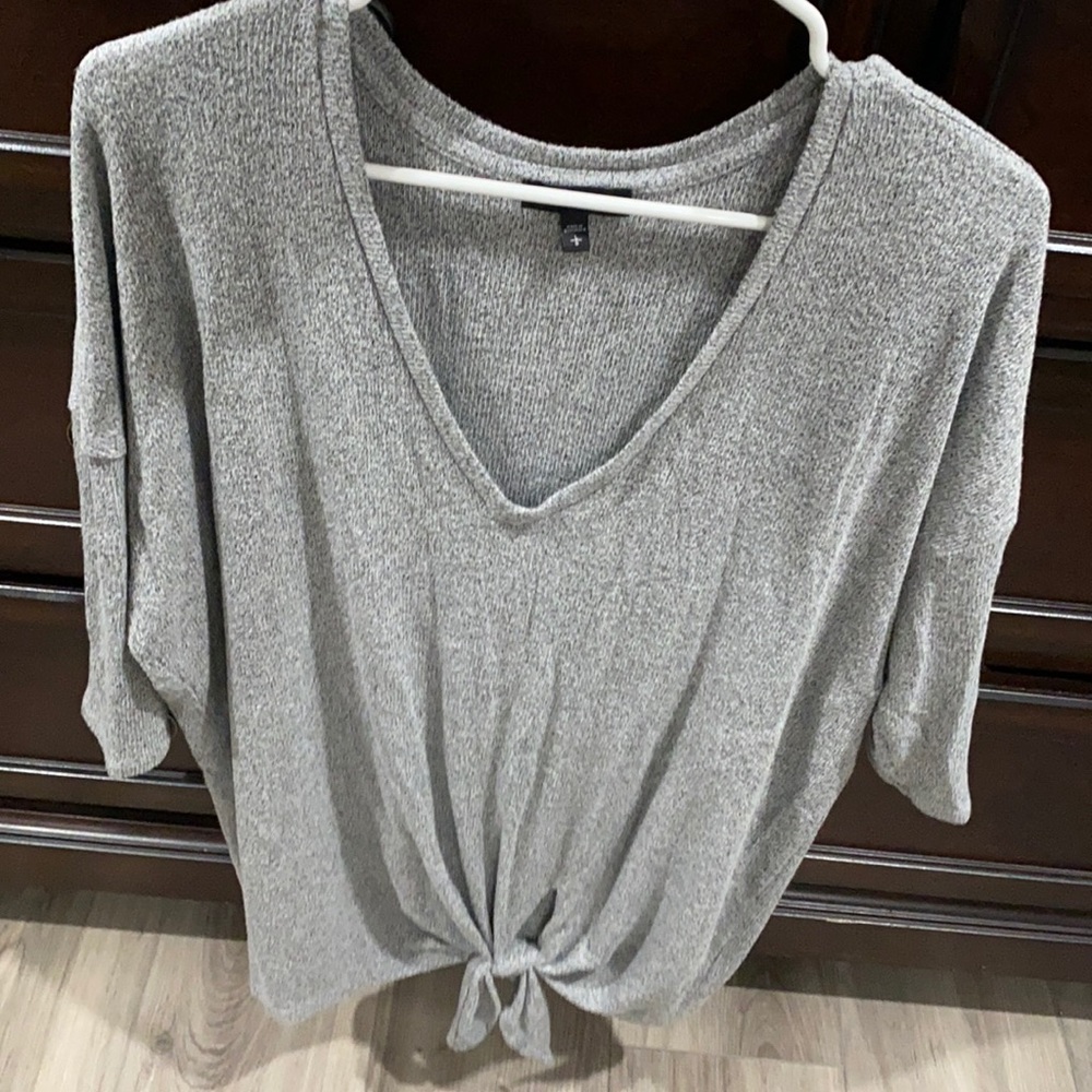 Express Gray Tied Sweater